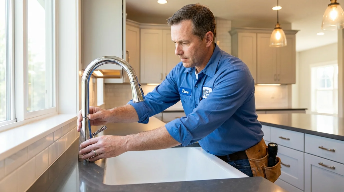 Kitchen faucet installation by Johns Plumbing LLC in Rockville Centre